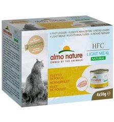 Almo Nature HFC Natural Light Meal, kaķiem, vistas fileja, 4x50g. цена и информация | Консервы для котов | 220.lv