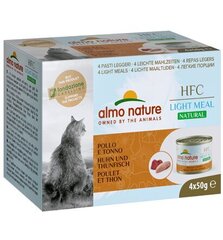 Almo Nature HFC Natural Light Meal, kaķiem, vista un tuncis, 4x50g. cena un informācija | Konservi kaķiem | 220.lv