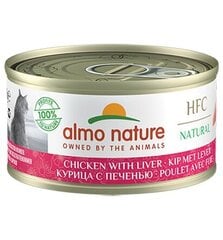 Almo Nature HFC Natural, kaķiem, vistas gaļa un aknas, 70g. цена и информация | Консервы для котов | 220.lv