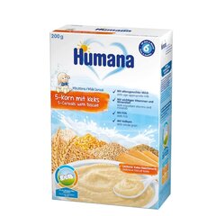Humana 5 graudu piena putra ar cepumiem, 200 g cena un informācija | Putras | 220.lv