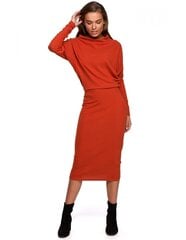 Платье с драпированным вырезом S245 - красное цена и информация | Платья | 220.lv