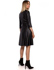 M541 Платье из искусственной кожи - черное цена и информация | Платья | 220.lv