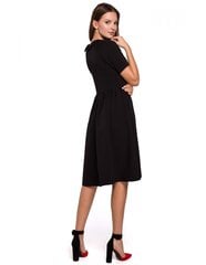 K028 Платье с отложным воротником - черное цена и информация | Платья | 220.lv