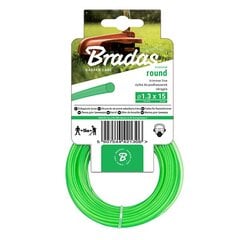 Trimmera aukla Bradas TRIMMER Round, 1,3mm x 15m cena un informācija | Dārza tehnikas rezerves daļas | 220.lv