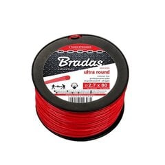 Trimmera aukla Bradas ULTRA Round, 2,7mm x 216m (1,35kg) cena un informācija | Dārza tehnikas rezerves daļas | 220.lv