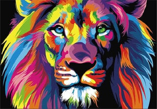 Komplekts gleznošana pēc numuriem 40x50 cm "Rainbow lion" cena un informācija | Gleznas pēc numuriem | 220.lv