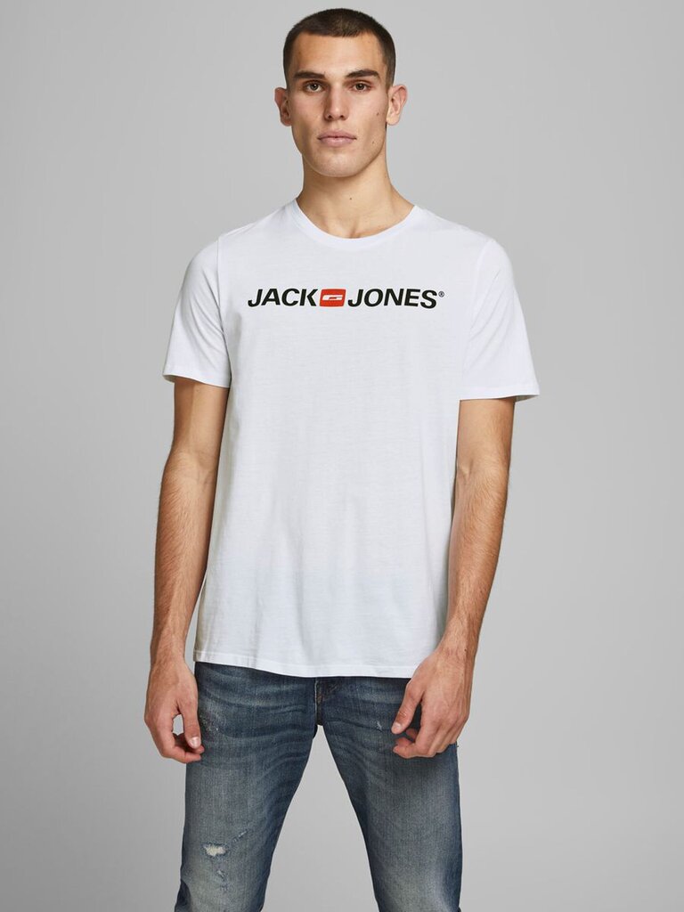 Vīriešu T-krekls, JACK & JONES 12137126*03, balts cena un informācija | Vīriešu T-krekli | 220.lv