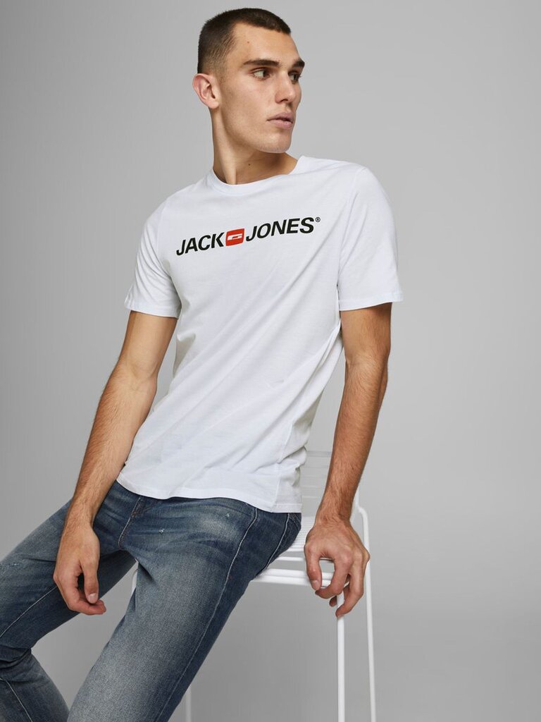 Vīriešu T-krekls, JACK & JONES 12137126*03, balts cena un informācija | Vīriešu T-krekli | 220.lv