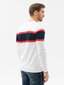 Vīriešu kokvilnas džemperis Ombre E190 balts cena un informācija | Vīriešu džemperi | 220.lv