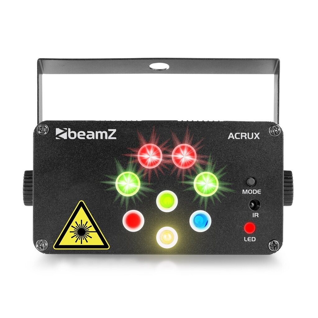 BeamZ Acrux Quatro R/G Party lāzera sistēma ar RGBW gaismas diodēm cena un informācija | Svētku dekorācijas | 220.lv