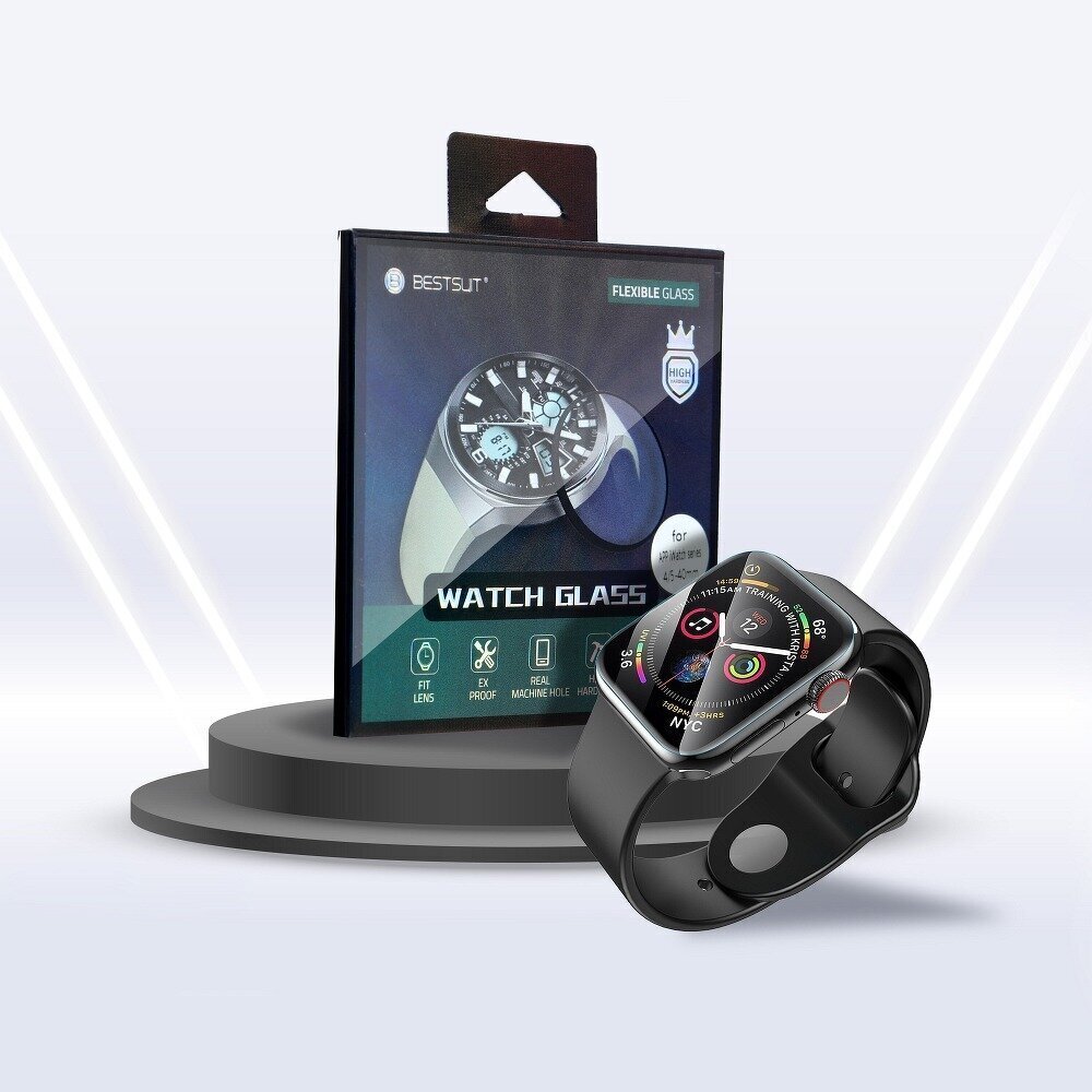 Bestsuit elastīgs hibrīda stikls Samsung Galaxy Watch 4 Classic, 46 mm cena un informācija | Ekrāna aizsargstikli | 220.lv