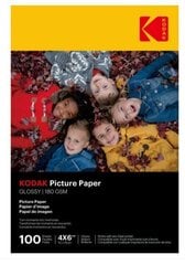 Glancēts fotopapīrs Kodak Picture Paper 9891161, 10x15 cm, 180g/m², 100 lapas цена и информация | Тетради и бумажные товары | 220.lv