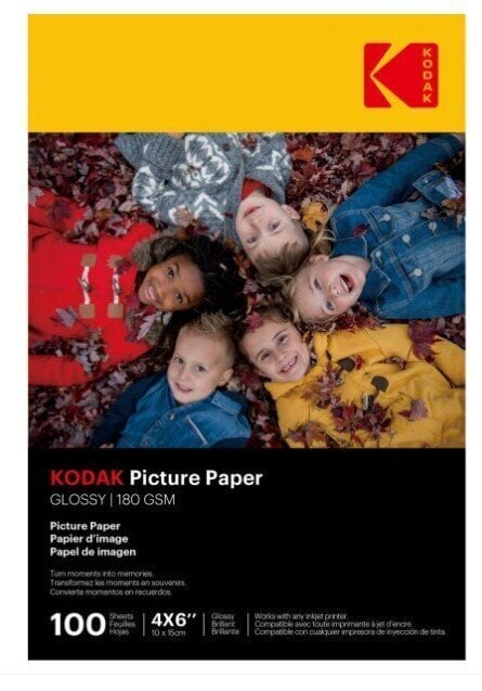 Glancēts fotopapīrs Kodak Picture Paper 9891161, 10x15 cm, 180g/m², 100 lapas цена и информация | Burtnīcas un papīra preces | 220.lv