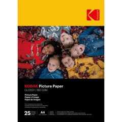 Glancēts fotopapīrs Kodak Picture Paper 9891263, A4, 180g/m², 25 lapas цена и информация | Тетради и бумажные товары | 220.lv