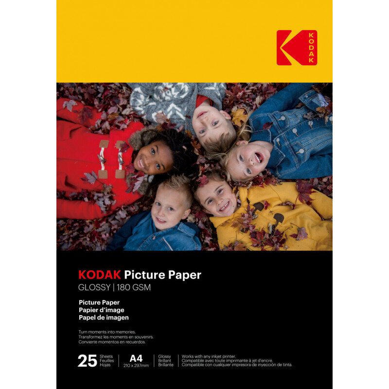 Glancēts fotopapīrs Kodak Picture Paper 9891263, A4, 180g/m², 25 lapas цена и информация | Burtnīcas un papīra preces | 220.lv