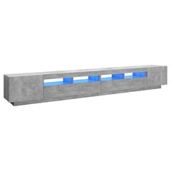vidaXL TV skapītis ar LED lampiņām, 300x35x40 cm, betona pelēks cena un informācija | TV galdiņi | 220.lv
