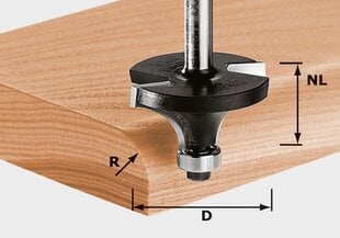 Noapaļošanas frēze 491017 HW S8 D42,7/R15 KL Festool cena un informācija | Frēzes | 220.lv