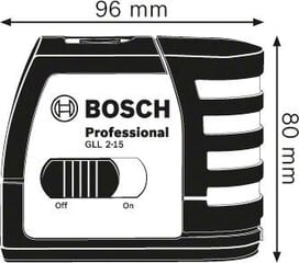 Lineārs lāzera līmeņrādis Bosch GLL 2-15 + universāls turētājs BM 1 (0601066J00) цена и информация | Механические инструменты | 220.lv