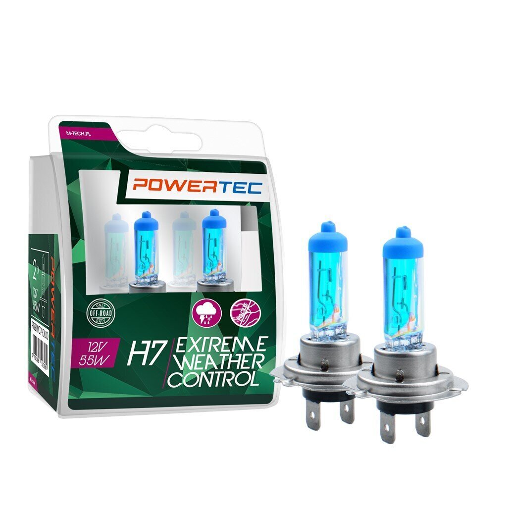 Powertec Extreme Weather Control H7 12V DUO Automašīnas halogēna spuldze , komplektā 2 gab. cena un informācija | Auto spuldzes | 220.lv