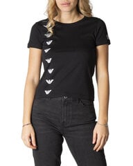 Женская футболка EA7, черная цена и информация | Женские футболки | 220.lv