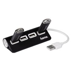 USB centrmezgls Hama 00012177, USB 2.0 x 4, melns цена и информация | Адаптеры и USB разветвители | 220.lv