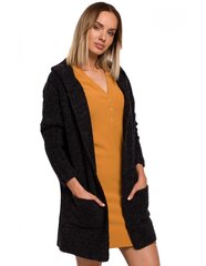 Jaka sievietēm M556 ar kapuci un rievotām piedurknēm - antracīts cena un informācija | Sieviešu džemperi | 220.lv