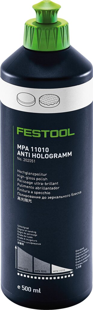 Pulēšanas pasta 202051 MPA 11010 WH/0,5L Festool цена и информация | Slīpmašīnas | 220.lv