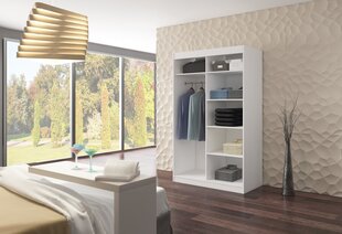 Skapis ar LED apgaismojumu ADRK Furniture Benisso, balts/melns цена и информация | Шкафы | 220.lv