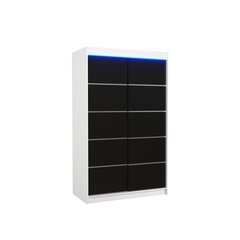 Skapis ar LED apgaismojumu ADRK Furniture Benisso, balts/melns cena un informācija | Skapji | 220.lv