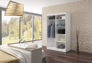 Skapis ar LED apgaismojumu ADRK Furniture Bario, balts цена и информация | Шкафы | 220.lv