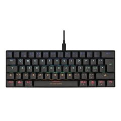 Deltaco Gaming tastatūra 60% mehāniska, brūni slēdži, USB, RGB, Ziemeļvalstu цена и информация | Клавиатуры | 220.lv