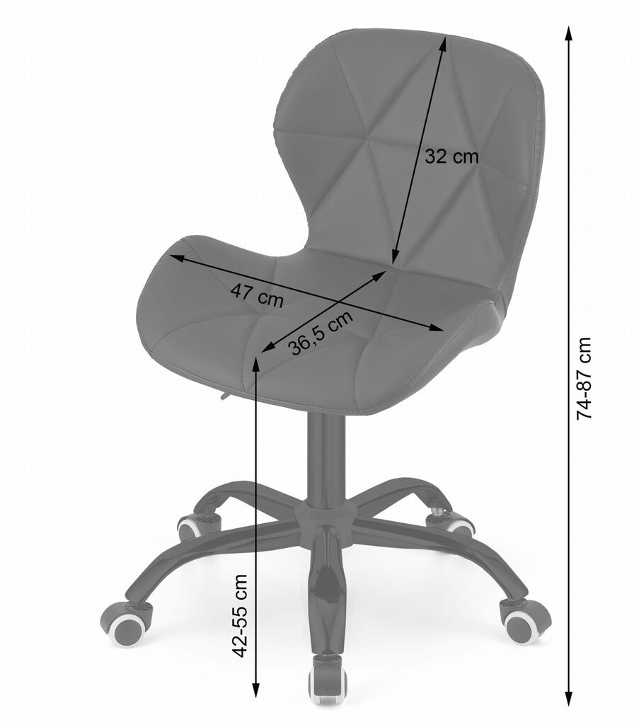 Biroja darba krēsls Noto, mākslīgā āda, melns cena un informācija | Biroja krēsli | 220.lv