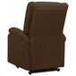 vidaXL masāžas krēsls, paceļams, tumši brūns audums цена и информация | Atpūtas krēsli | 220.lv