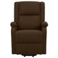 vidaXL masāžas krēsls, paceļams, tumši brūns audums cena un informācija | Atpūtas krēsli | 220.lv
