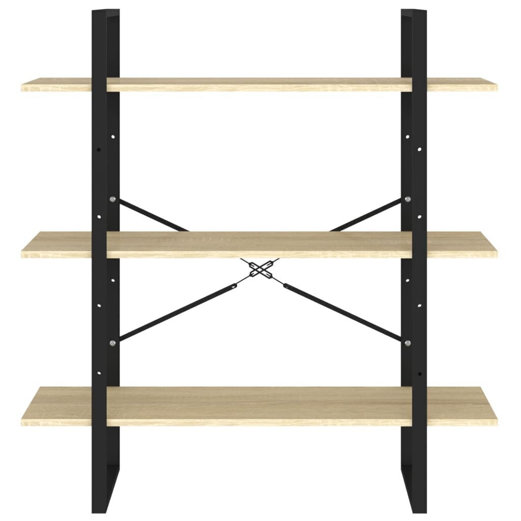 vidaXL grāmatu plaukts, ozolkoka krāsa, 100x30x105 cm, skaidu plāksne cena un informācija | Plaukti | 220.lv