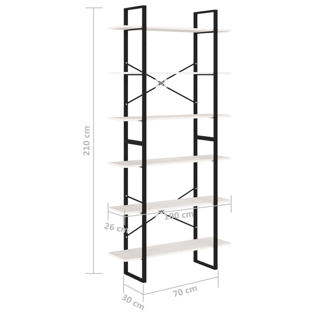 vidaXL augstais plaukts, balts, 100x30x210 cm, priedes masīvkoks cena un informācija | Plaukti | 220.lv