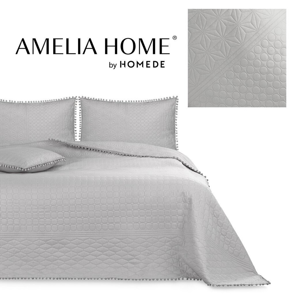 AmeliaHome stepēts gultas pārklājs ar kušķiem Meadore, 170x270 cm цена и информация | Gultas pārklāji, pledi | 220.lv