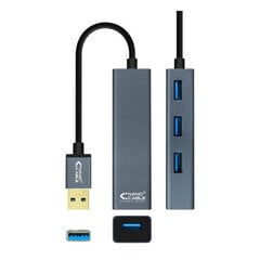 4 portu USB centrmezgls Nanocable cena un informācija | Adapteri un USB centrmezgli | 220.lv