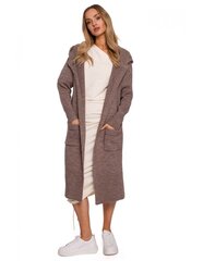 Jaka sievietēm M596 ar kapuci un kabatām, brūna cena un informācija | Sieviešu džemperi | 220.lv