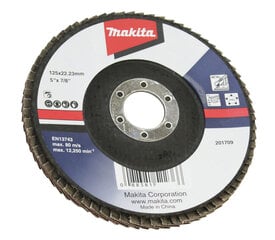 D-63507 Lameļu slīpdisks Economy type 125x22.23 A120 Metālam Makita цена и информация | Механические инструменты | 220.lv