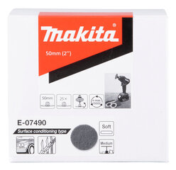 E-07490 Filca slīpdisks 50 mm, mīkstais tips, vidējs, 25 gab. Makita cena un informācija | Slīpmašīnas | 220.lv