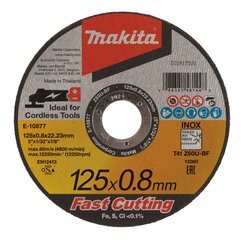 Отрезной диск 125X0,8 мм, Z60U-BF, нержавеющая сталь/металл Makita, E-10877 цена и информация | Механические инструменты | 220.lv