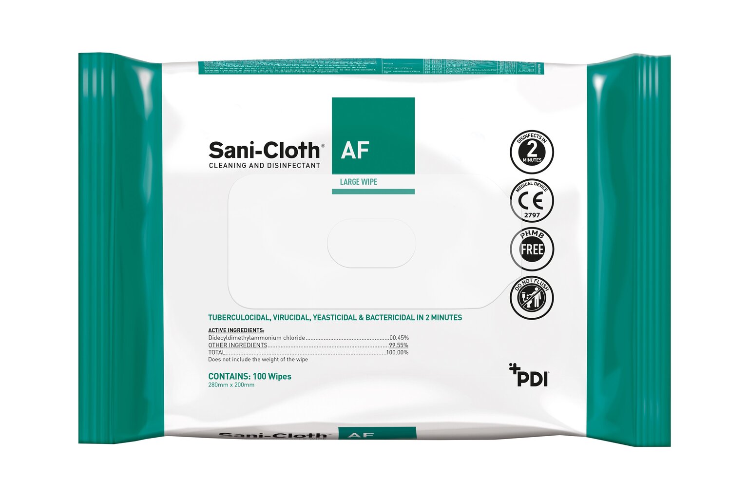 Dezinfekcijas un tīrīšanas salvetes "Sani-Cloth AF Universal" N100, spirtu nesaturošas цена и информация | Pirmā palīdzība | 220.lv