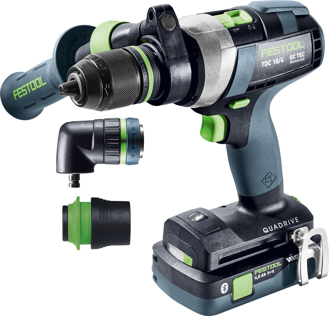 Akumulatora urbjmašīna QUADRIVE 577243 TDC 18/4 5,2/4,0 I-Set Festool цена и информация | Skrūvgrieži, urbjmašīnas | 220.lv