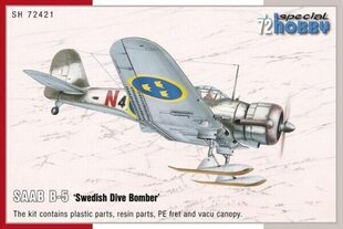 SAAB B-5 Swedish Dive Bomber 1:72 SPECIAL HOBBY SH72421 цена и информация | Конструктор автомобилей игрушки для мальчиков | 220.lv