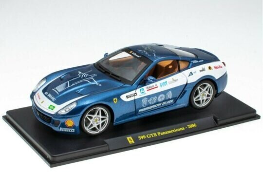 Ferrari 599 GTB Panamericana 2006 Blue Metallic HACHETTE 1:24 cena un informācija | Rotaļlietas zēniem | 220.lv