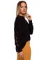 Džemperis sievietēm M539 ar caurumiem uz piedurknēm, melns cena un informācija | Sieviešu džemperi | 220.lv