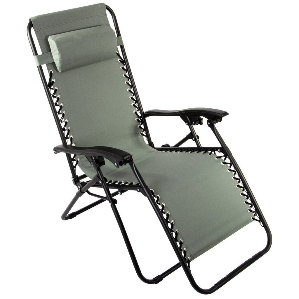 Saliekamais krēsls-gulta Royokamp, pelēks цена и информация | Sauļošanās krēsli | 220.lv