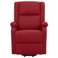 vidaXL masāžas krēsls, paceļams, vīnsarkans audums cena un informācija | Atpūtas krēsli | 220.lv