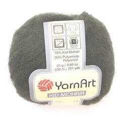 Нитки для вязания YarnArt Kid Mohair, цвет темно-зеленый 011 цена и информация | Принадлежности для вязания | 220.lv